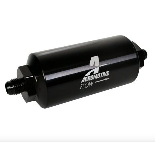 10 Micron Black Fuel Filter with Male AN-06 Ports & Microglass Element